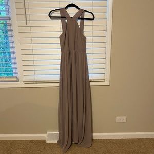 Lulus Air of Romance Taupe Maxi Dress